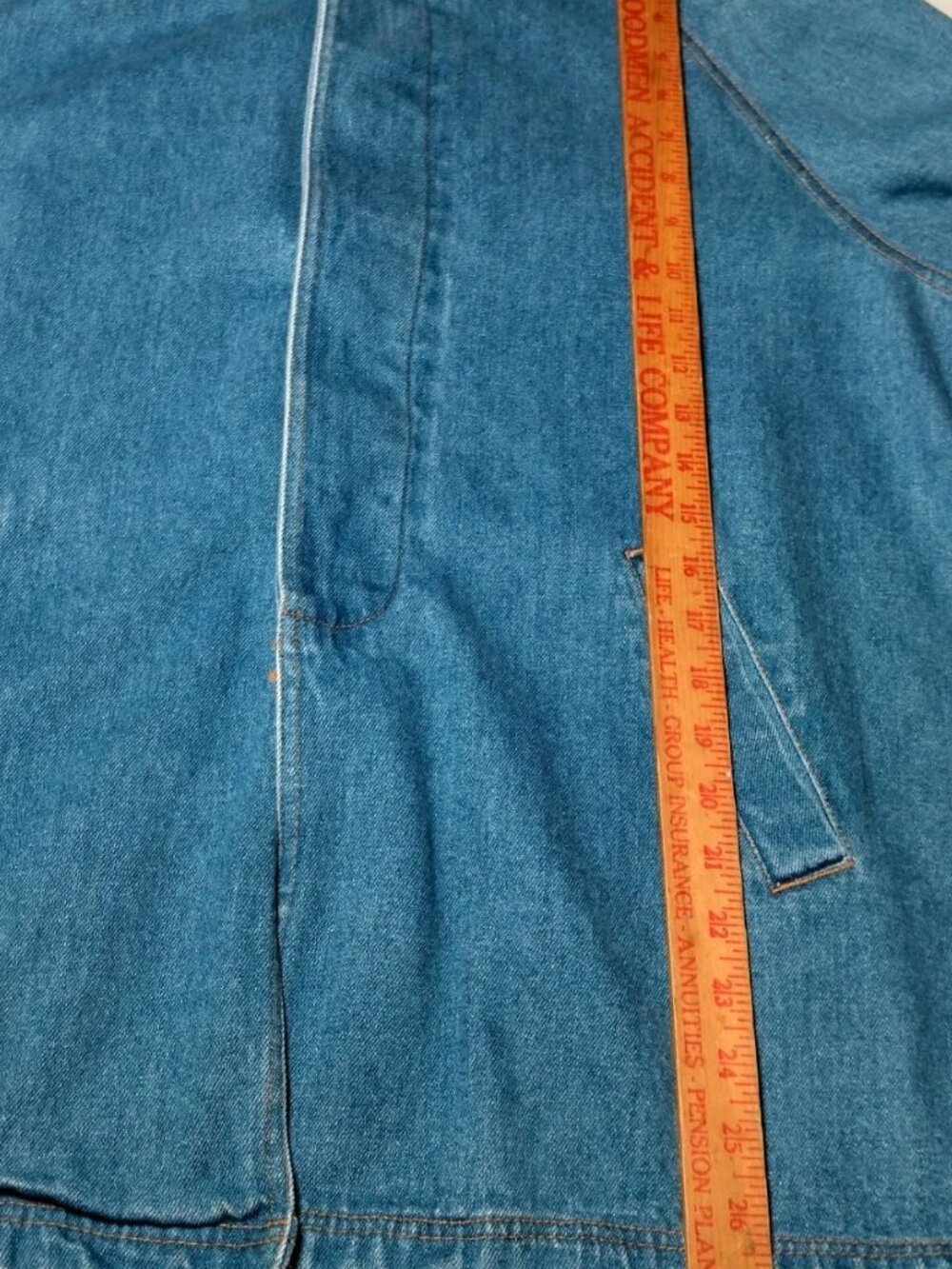 Vintage Denim Jean Jacket Barn Coat Women L XL Brown Corduroy Collar - Picture 5 of 16